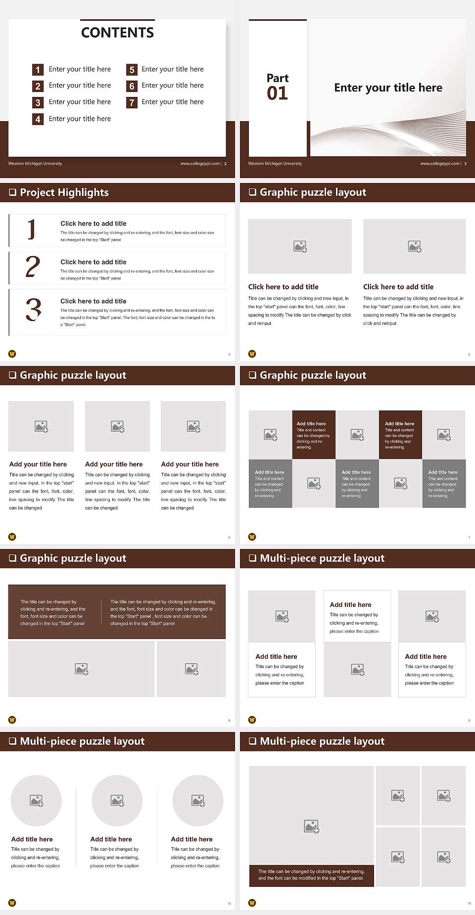 Western Michigan University General Purpose PPT Template4:3 ratio PPT effect preview image2