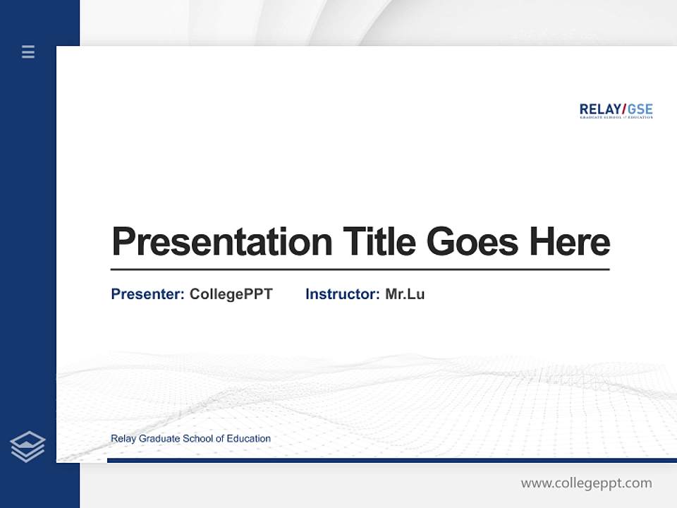 Relay Graduate School of Education Thesis Proposal/Graduation Defense PPT Template4:3 ratio PPT effect preview image5