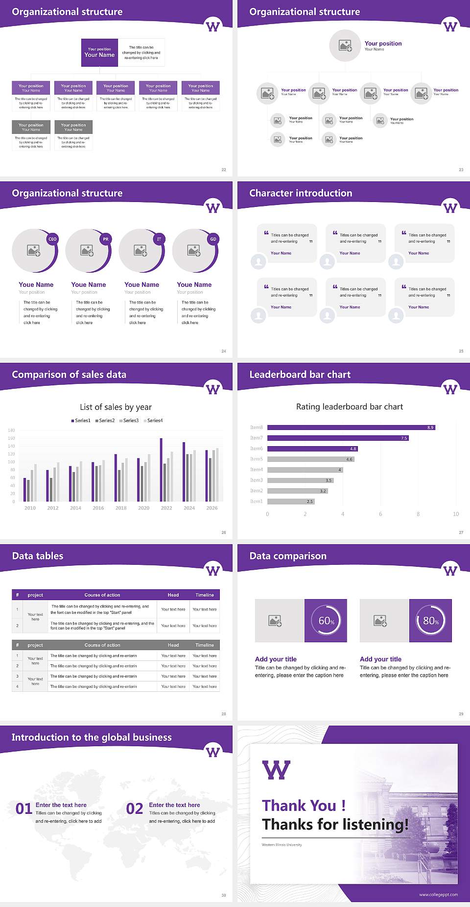 Western Illinois University Academic Presentation/Research Findings Report PPT Template4:3 ratio PPT effect preview image4