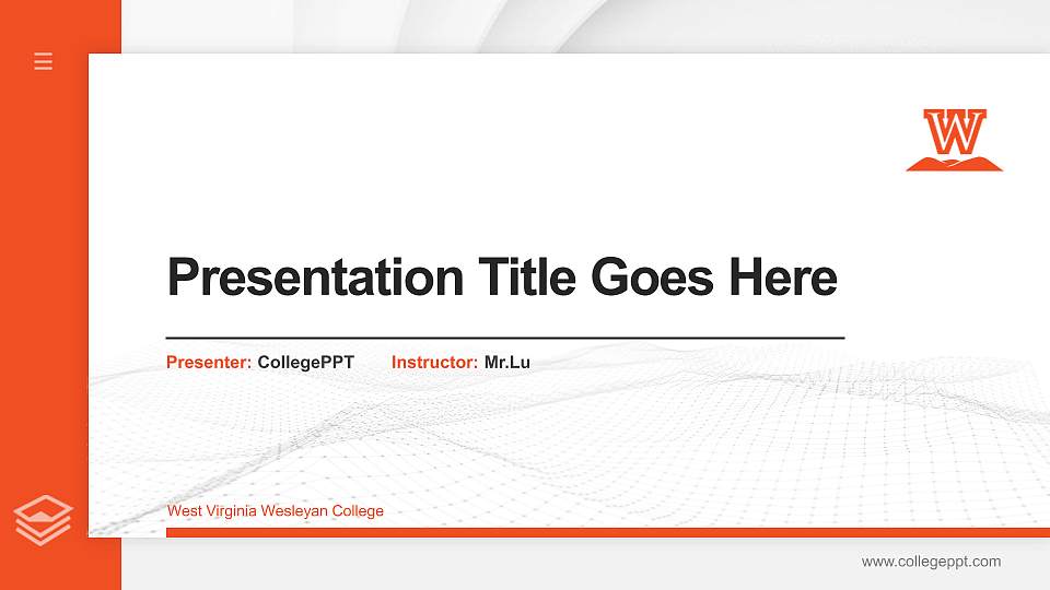 West Virginia Wesleyan College Thesis Proposal/Graduation Defense PPT Template16:9 ratio PPT effect preview image