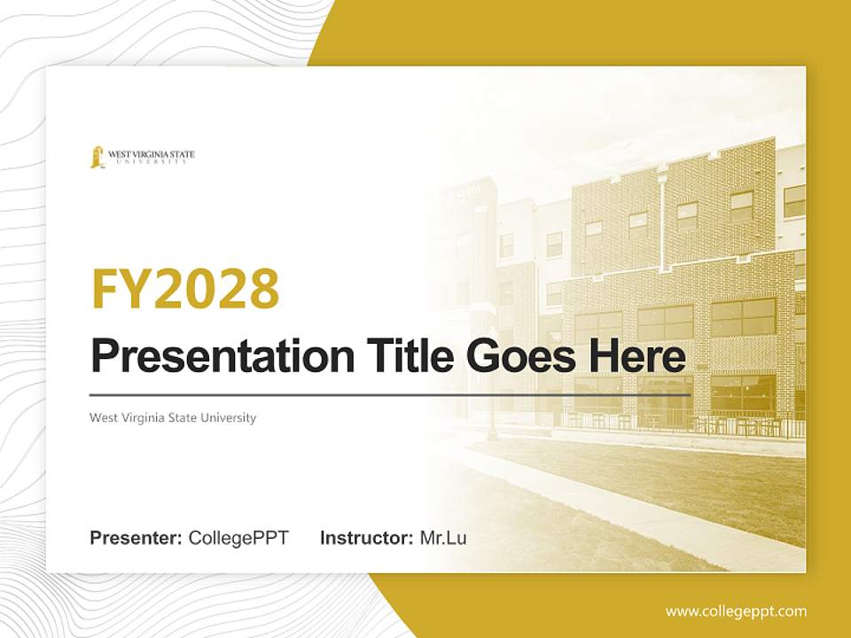 West Virginia State University Academic Presentation/Research Findings Report PPT Template4:3 ratio PPT effect preview image5