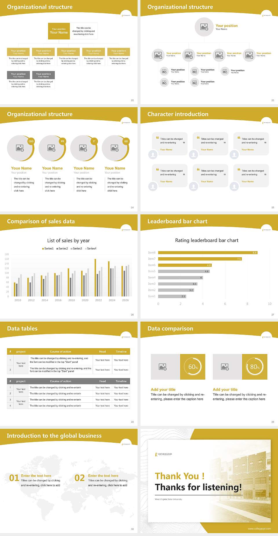 West Virginia State University Academic Presentation/Research Findings Report PPT Template4:3 ratio PPT effect preview image4