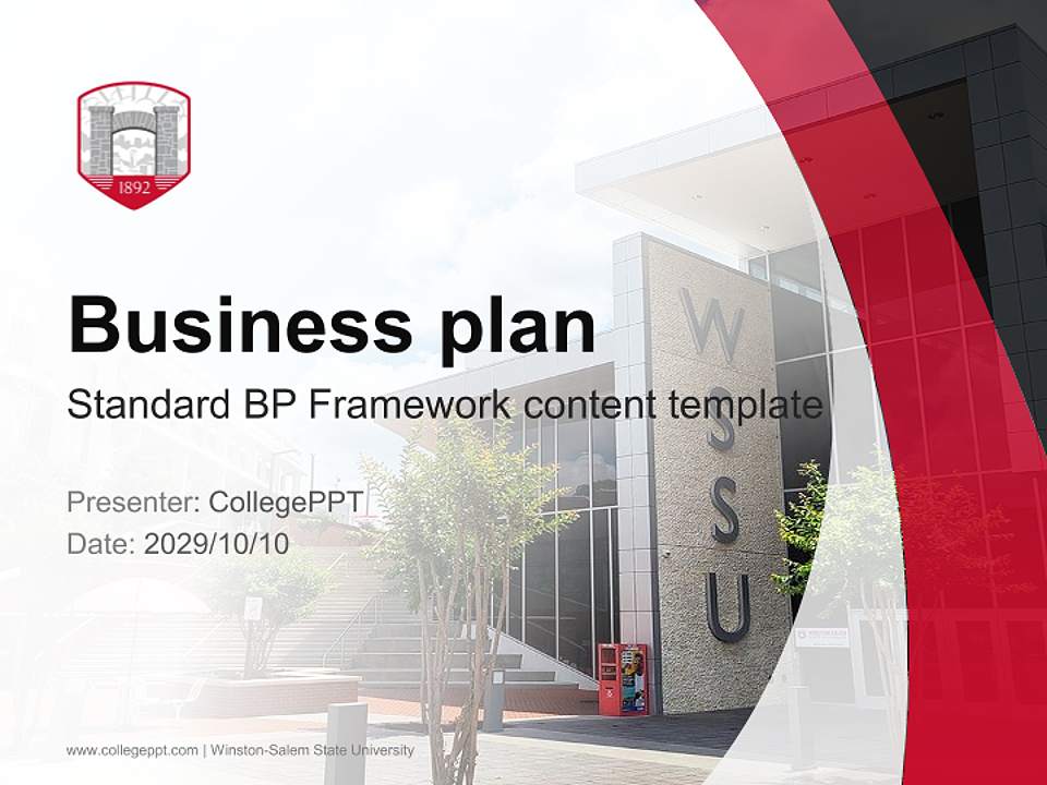 Winston-Salem State University Competition/Entrepreneurship Contest PPT Template4:3 ratio PPT effect preview image9