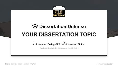 Rabbinical College of Ohr Shimon Yisroel Graduation Thesis Defense PPT Template