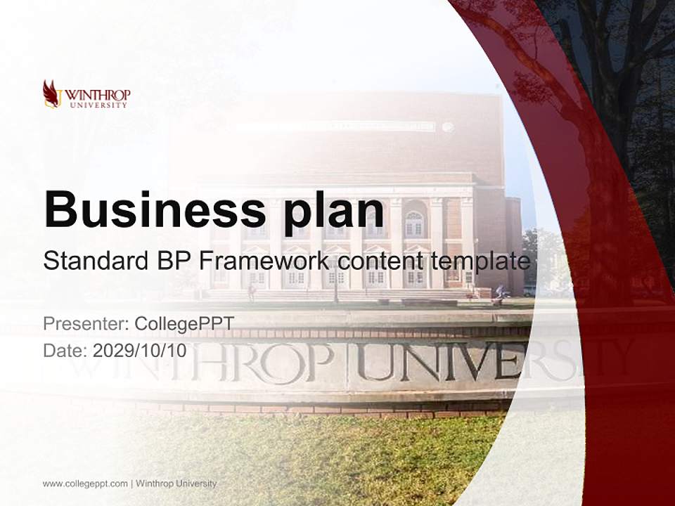 Winthrop University Competition/Entrepreneurship Contest PPT Template4:3 ratio PPT effect preview image9