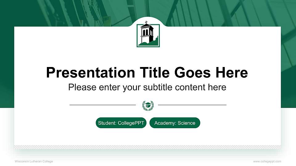 Wisconsin Lutheran College National Scholarship Defense PPT Template16:9 ratio PPT effect preview image