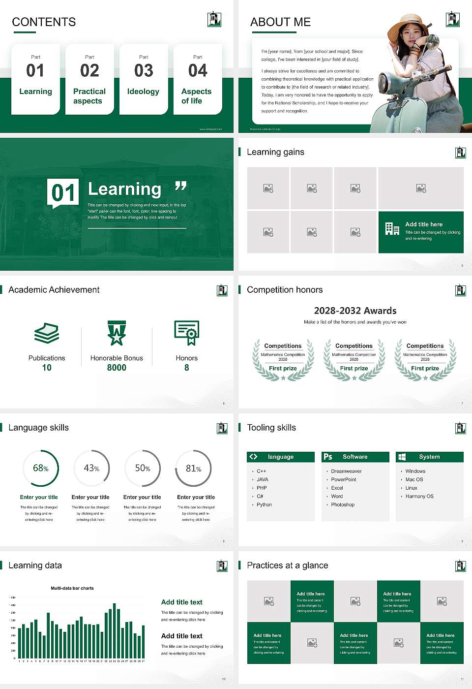Wisconsin Lutheran College National Scholarship Defense PPT Template16:9 ratio PPT effect preview image2