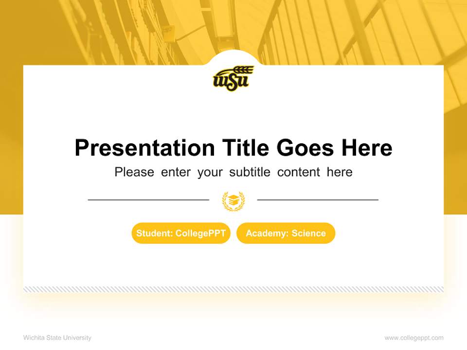 Wichita State University National Scholarship Defense PPT Template4:3 ratio PPT effect preview image4