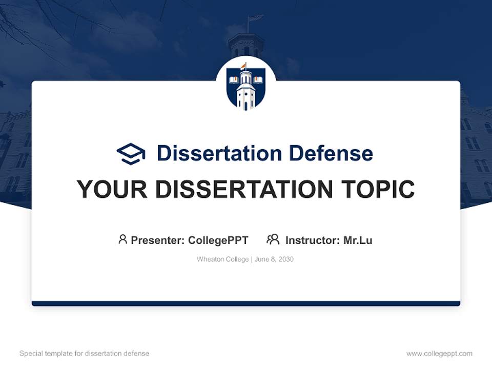 Wheaton College Graduation Thesis Defense PPT Template4:3 ratio PPT effect preview image7