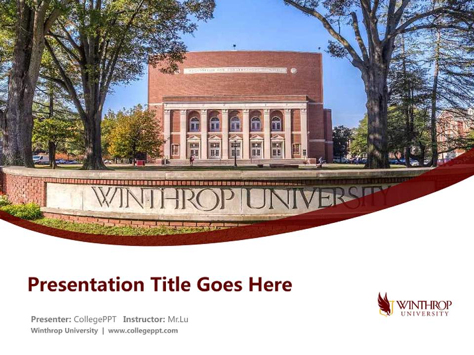 Winthrop University Course/Courseware Creation PPT Template4:3 ratio PPT effect preview image5