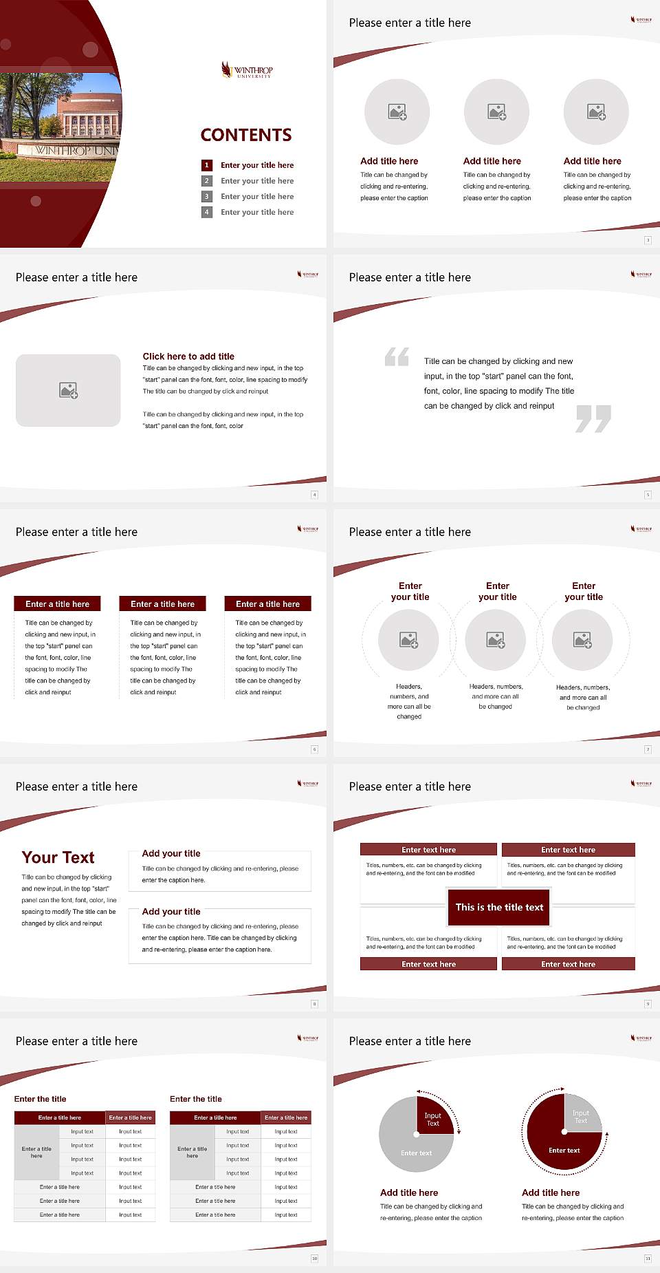 Winthrop University Course/Courseware Creation PPT Template4:3 ratio PPT effect preview image2