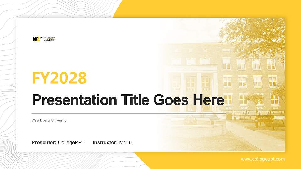 West Liberty University Academic Presentation/Research Findings Report PPT Template16:9 ratio PPT effect preview image1