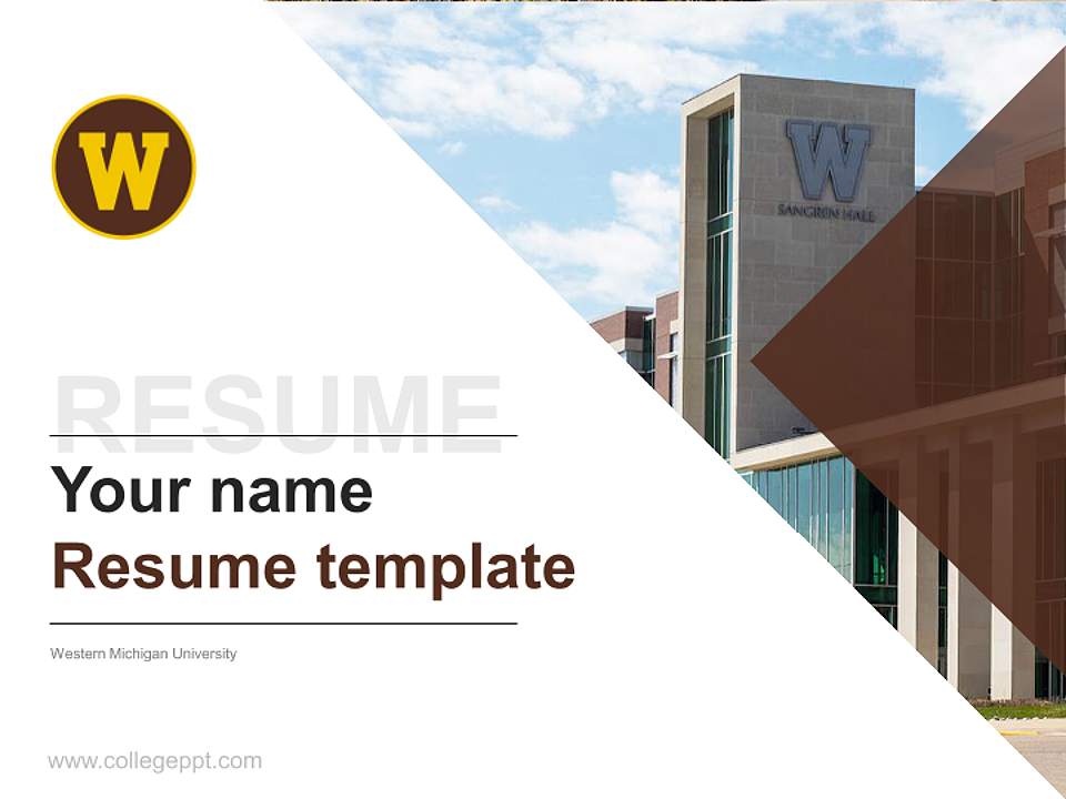 Western Michigan University Resume PPT Template4:3 ratio PPT effect preview image5
