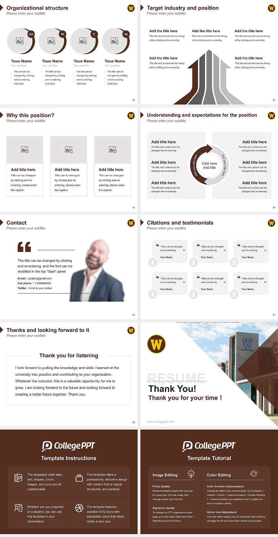 Western Michigan University Resume PPT Template4:3 ratio PPT effect preview image4