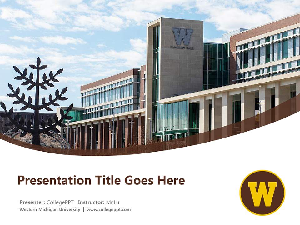 Western Michigan University Course/Courseware Creation PPT Template4:3 ratio PPT effect preview image5