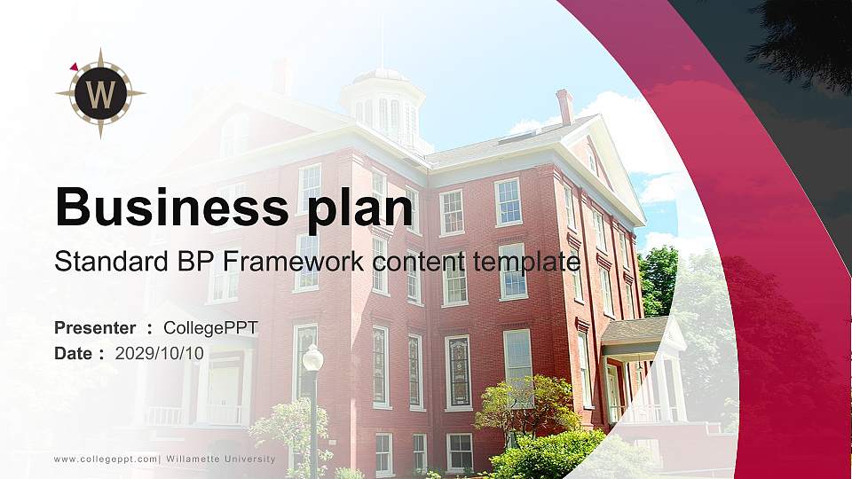 Willamette University Competition/Entrepreneurship Contest PPT Template16:9 ratio PPT effect preview image