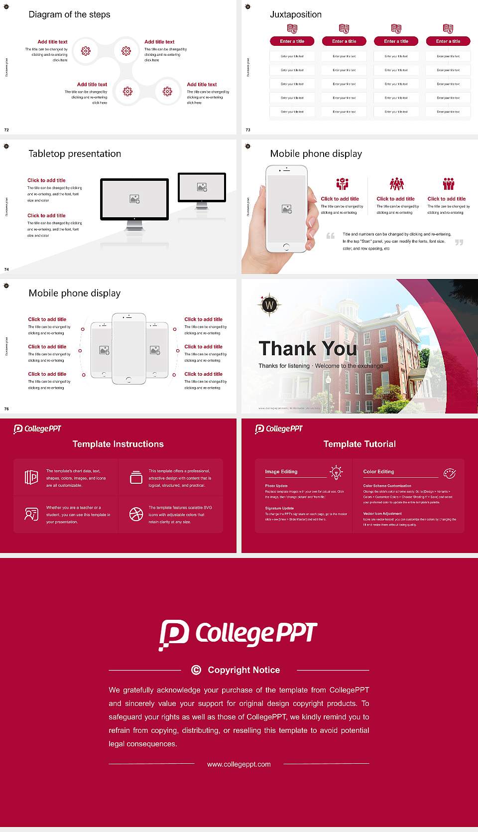 Willamette University Competition/Entrepreneurship Contest PPT Template16:9 ratio PPT effect preview image9