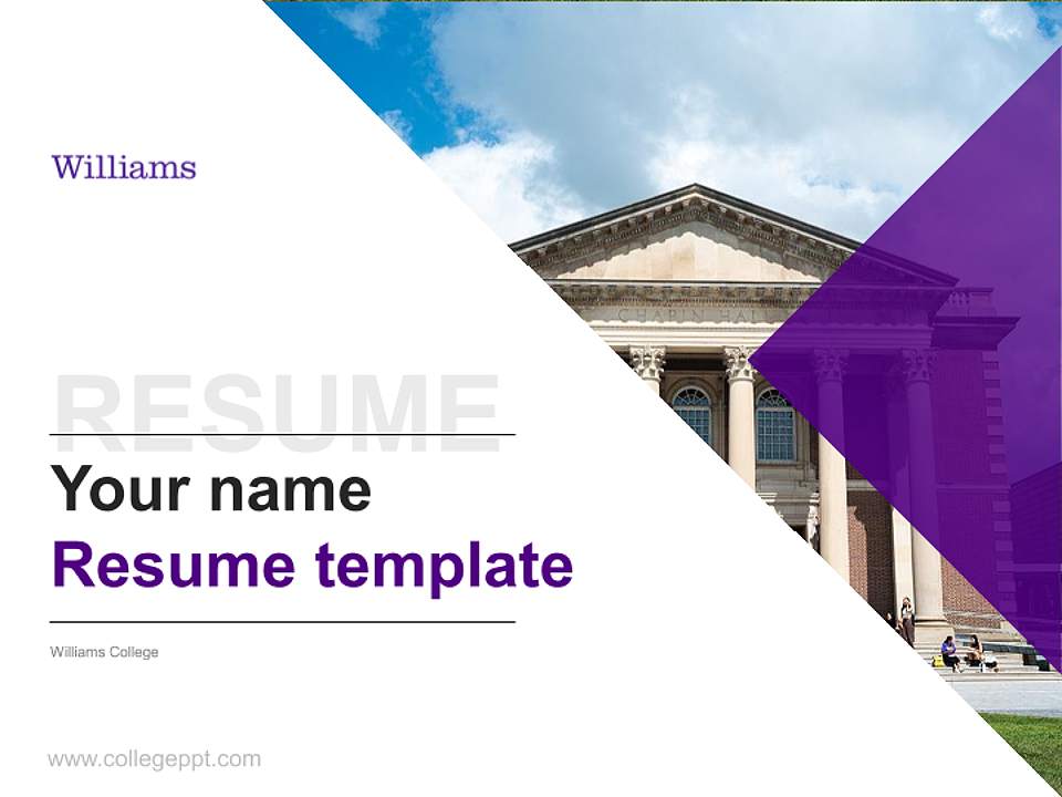 Williams College Resume PPT Template4:3 ratio PPT effect preview image5