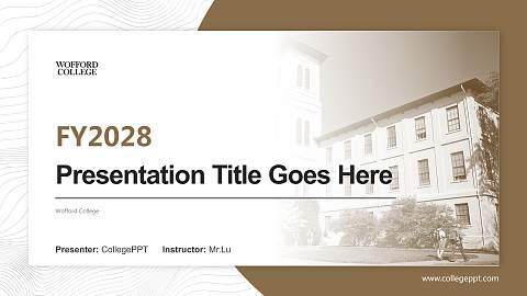 Wofford College Academic Presentation/Research Findings Report PPT Template