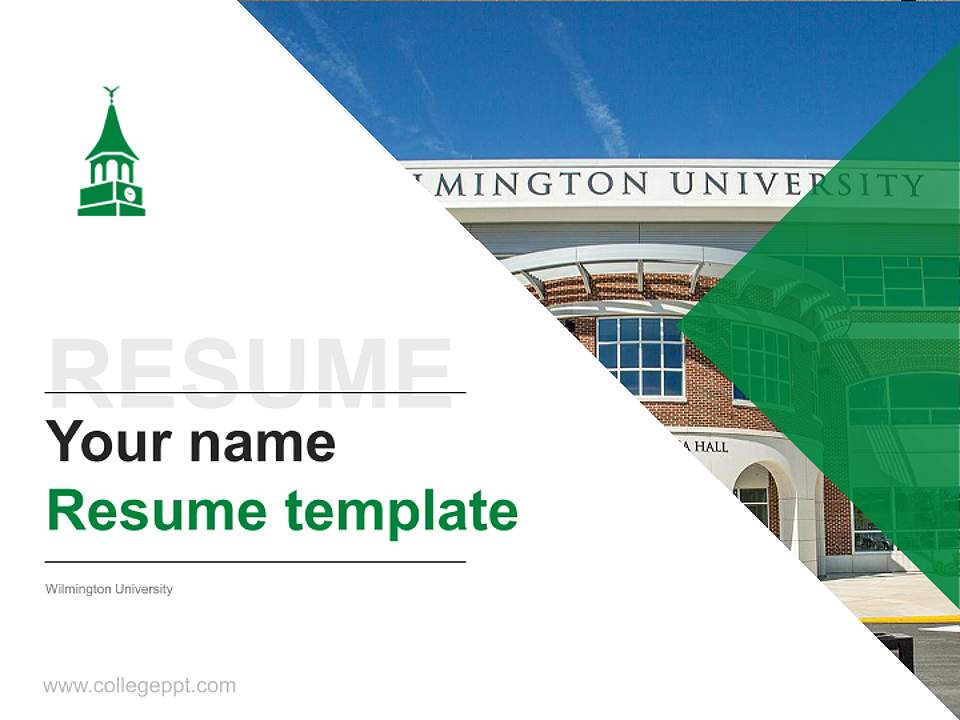 Wilmington University Resume PPT Template4:3 ratio PPT effect preview image5