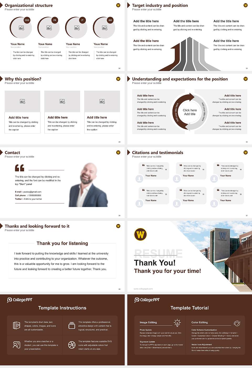 Western Michigan University Resume PPT Template16:9 ratio PPT effect preview image4