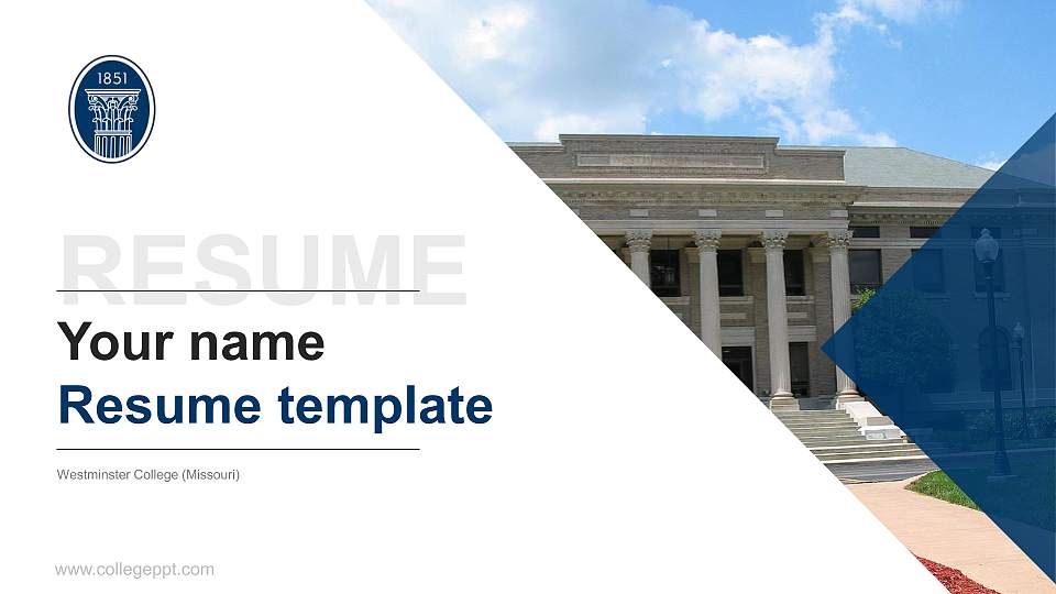 Westminster College (Missouri) Resume PPT Template16:9 ratio PPT effect preview image