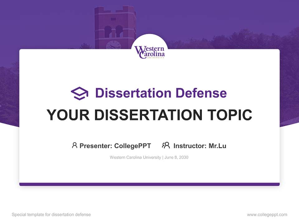 Western Carolina University Graduation Thesis Defense PPT Template4:3 ratio PPT effect preview image7