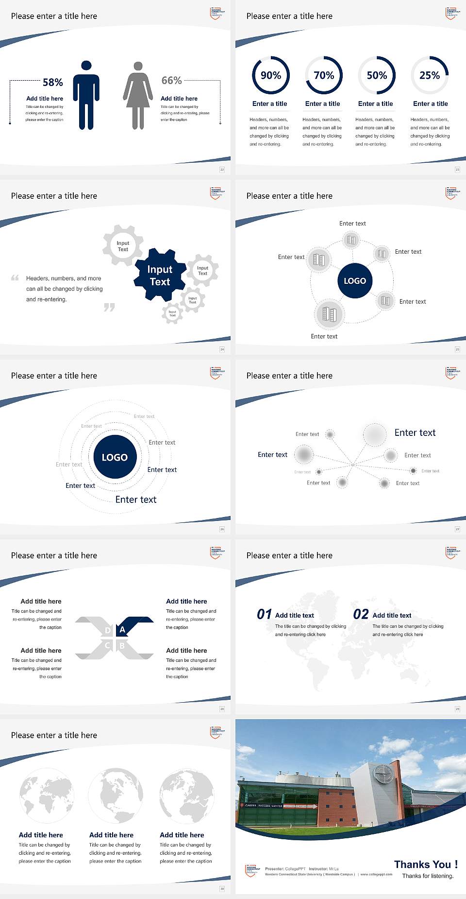 Western Connecticut State University（Westside Campus） Course/Courseware Creation PPT Template4:3 ratio PPT effect preview image4