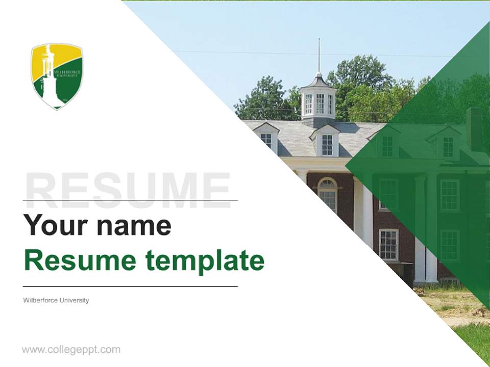 Wilberforce University Resume PPT Template4:3 ratio PPT effect preview image5