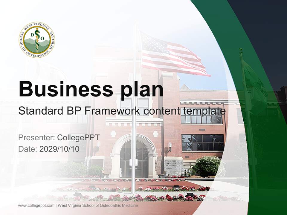 West Virginia School of Osteopathic Medicine Competition/Entrepreneurship Contest PPT Template4:3 ratio PPT effect preview image9