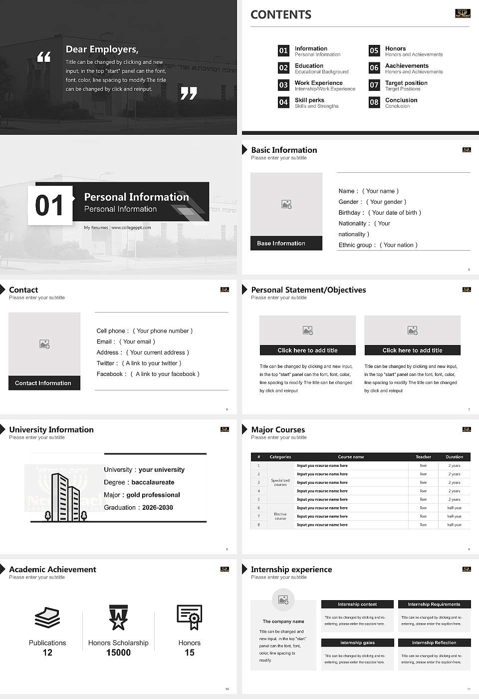 Rabbinical College of Ohr Shimon Yisroel Resume PPT Template16:9 ratio PPT effect preview image2