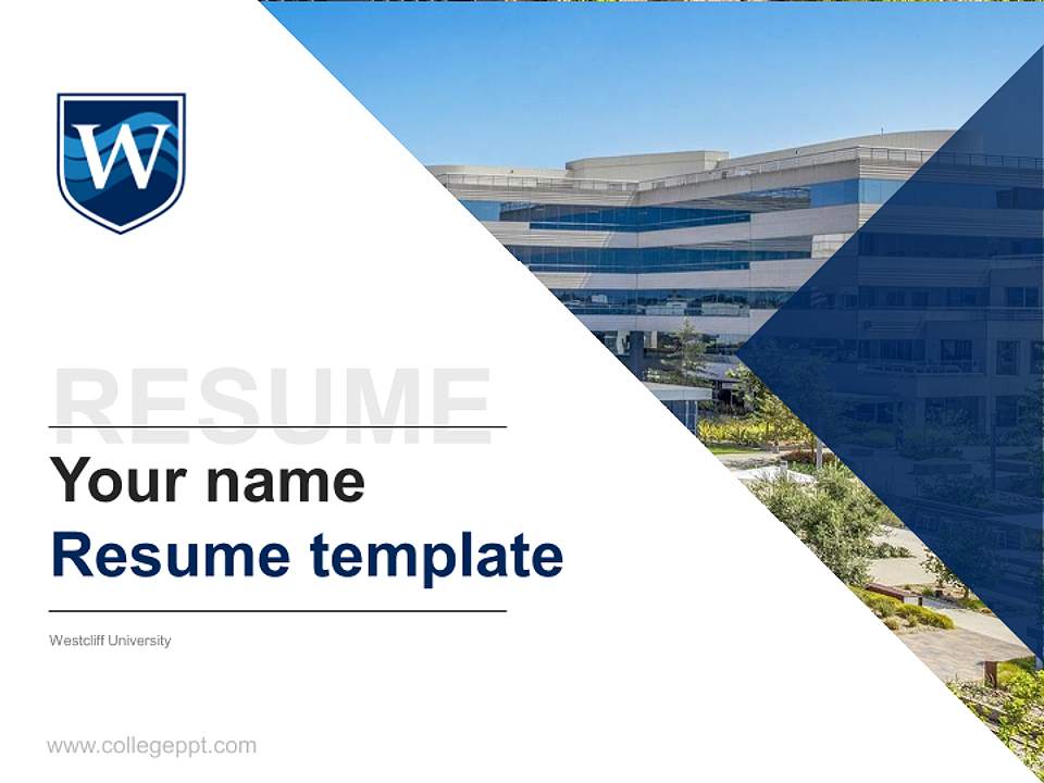 Westcliff University Resume PPT Template4:3 ratio PPT effect preview image5
