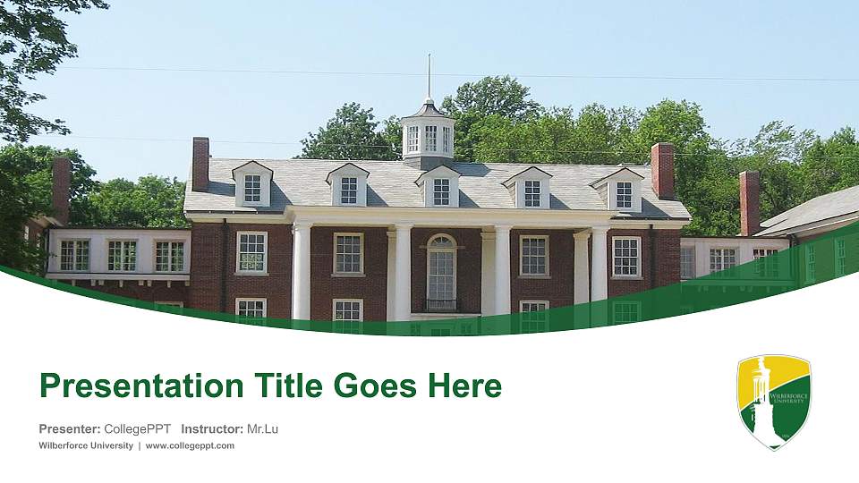 Wilberforce University Course/Courseware Creation PPT Template16:9 ratio PPT effect preview image