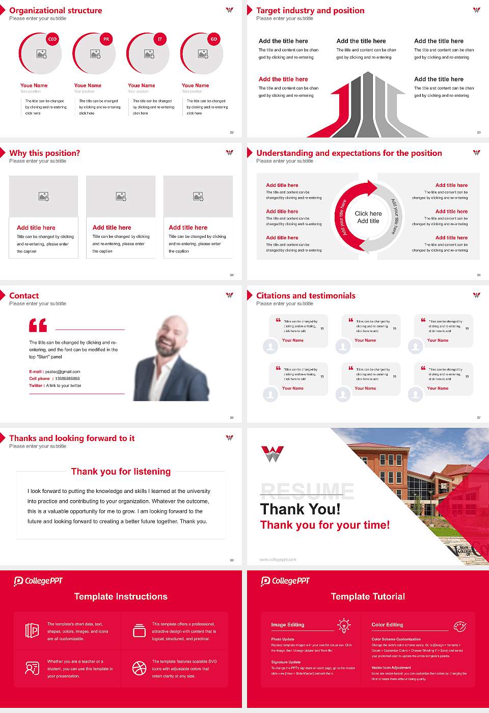 Western Colorado University Resume PPT Template16:9 ratio PPT effect preview image4