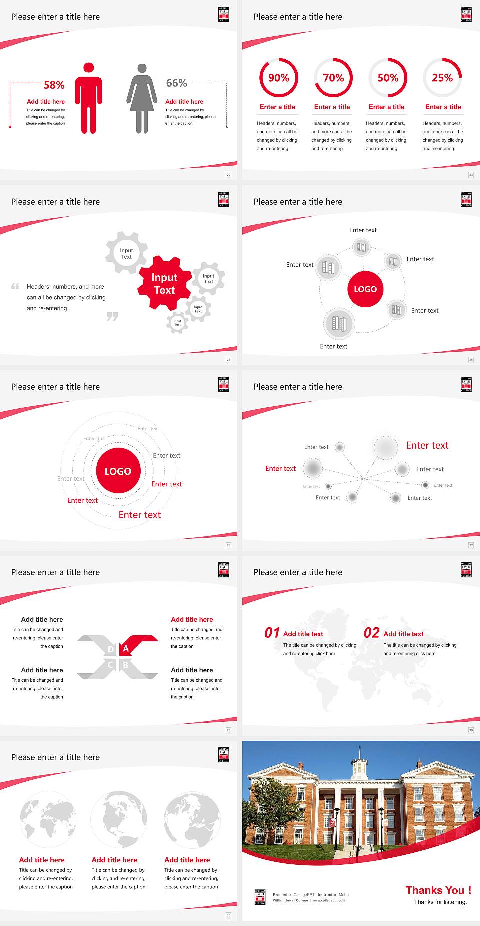 William Jewell College Course/Courseware Creation PPT Template4:3 ratio PPT effect preview image4