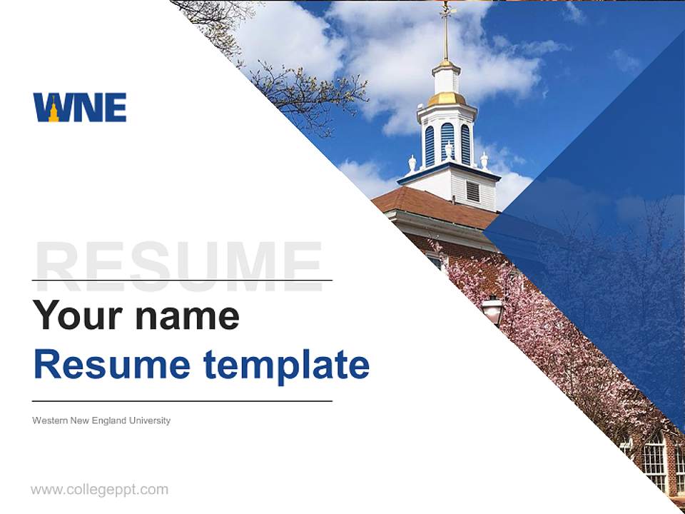 Western New England University Resume PPT Template4:3 ratio PPT effect preview image5