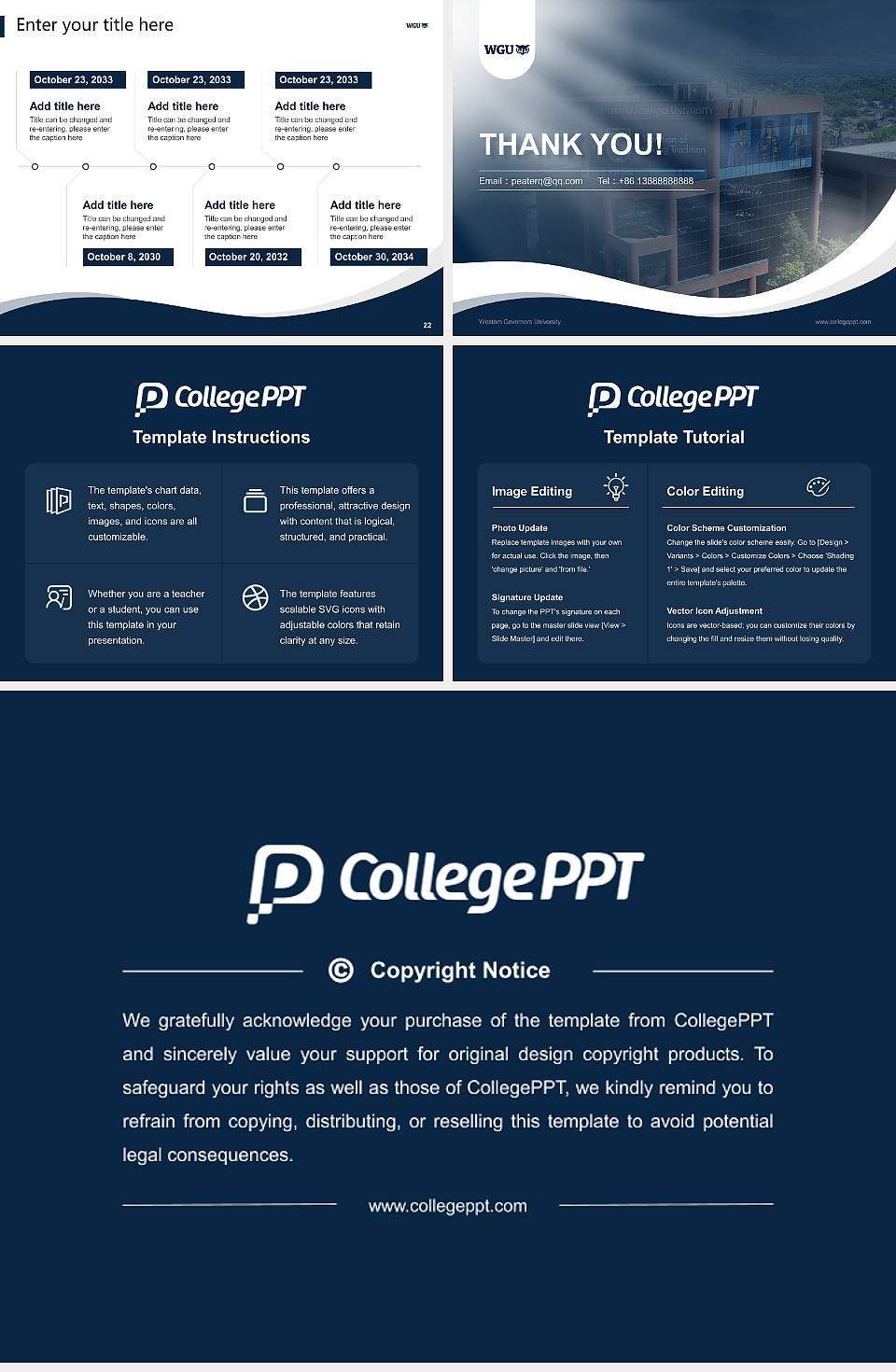 Western Governors University Lecture Sharing and Networking Event PPT Template4:3 ratio PPT effect preview image4