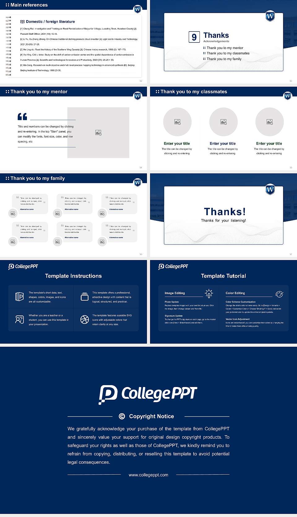 Westcliff University Graduation Thesis Defense PPT Template16:9 ratio PPT effect preview image7