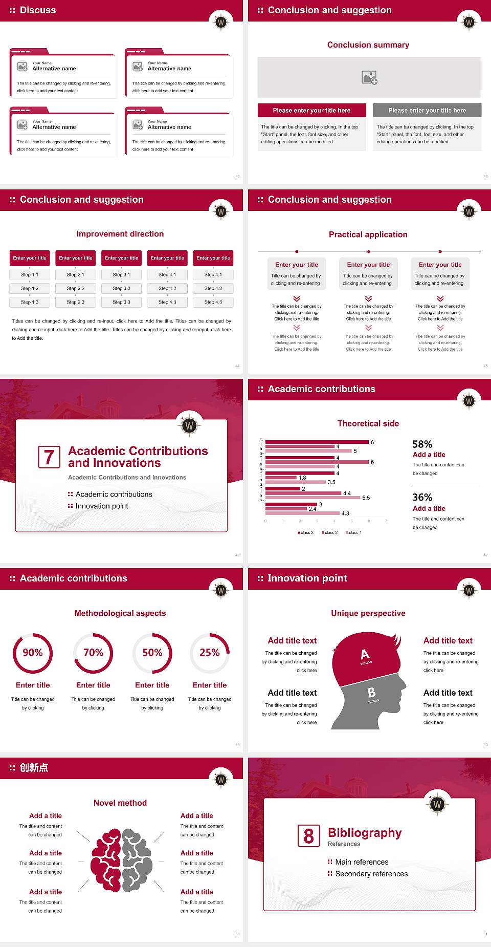 Willamette University Graduation Thesis Defense PPT Template4:3 ratio PPT effect preview image6