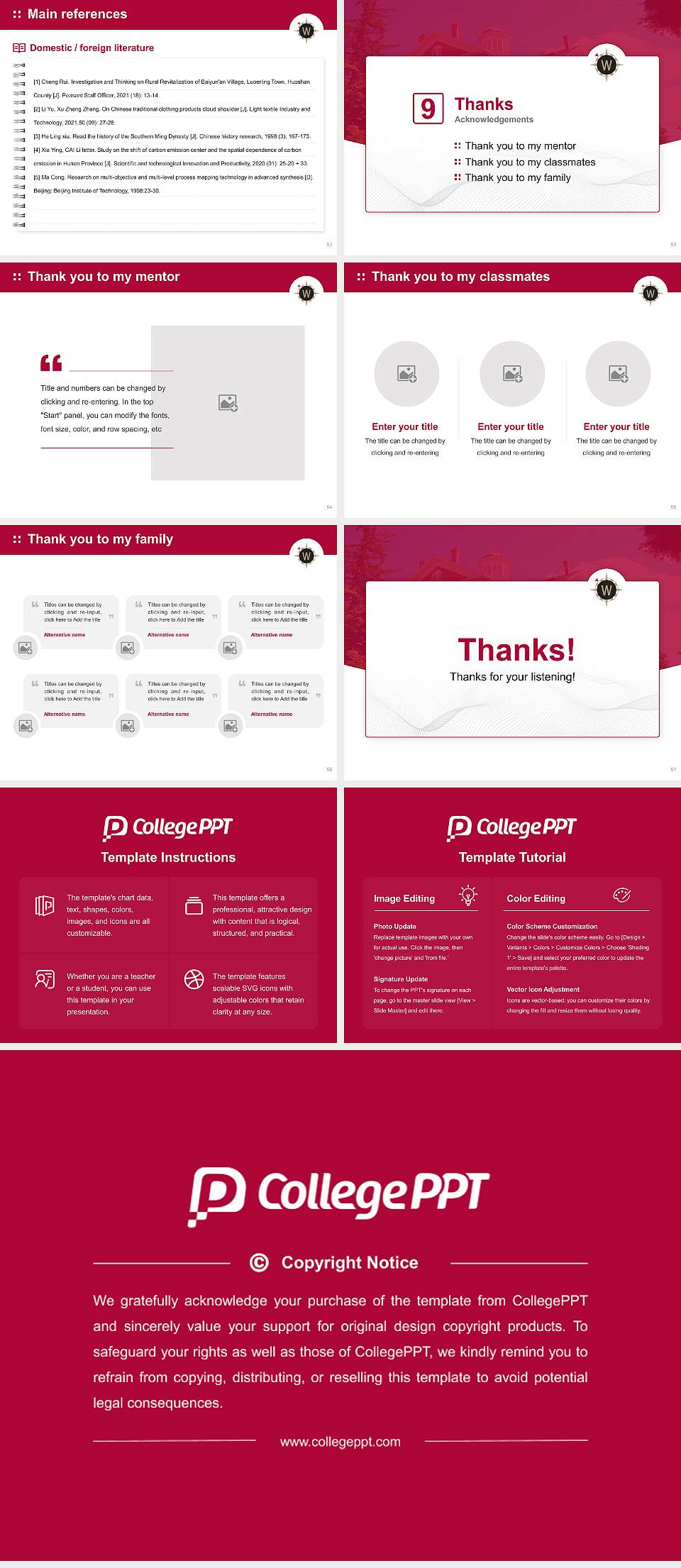 Willamette University Graduation Thesis Defense PPT Template4:3 ratio PPT effect preview image7