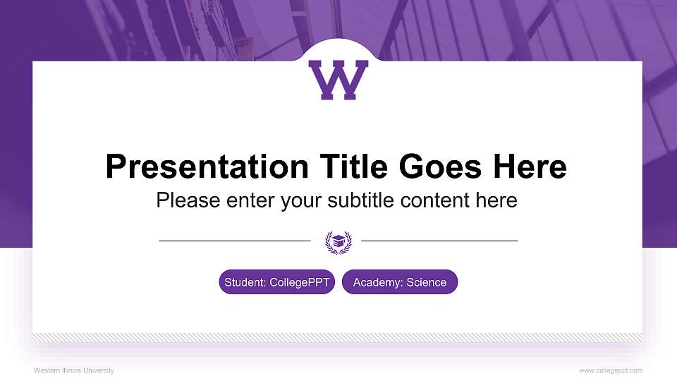 Western Illinois University National Scholarship Defense PPT Template16:9 ratio PPT effect preview image