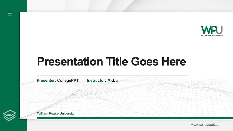 William Peace University Thesis Proposal/Graduation Defense PPT Template16:9 ratio PPT effect preview image
