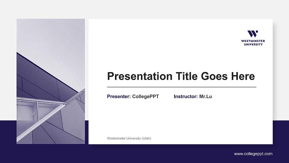 Westminster University (Utah) General Purpose PPT Template16:9 ratio PPT effect preview image