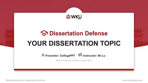 Western Kentucky University Graduation Thesis Defense PPT Template