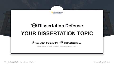 West Virginia University Institute of Technology Graduation Thesis Defense PPT Template