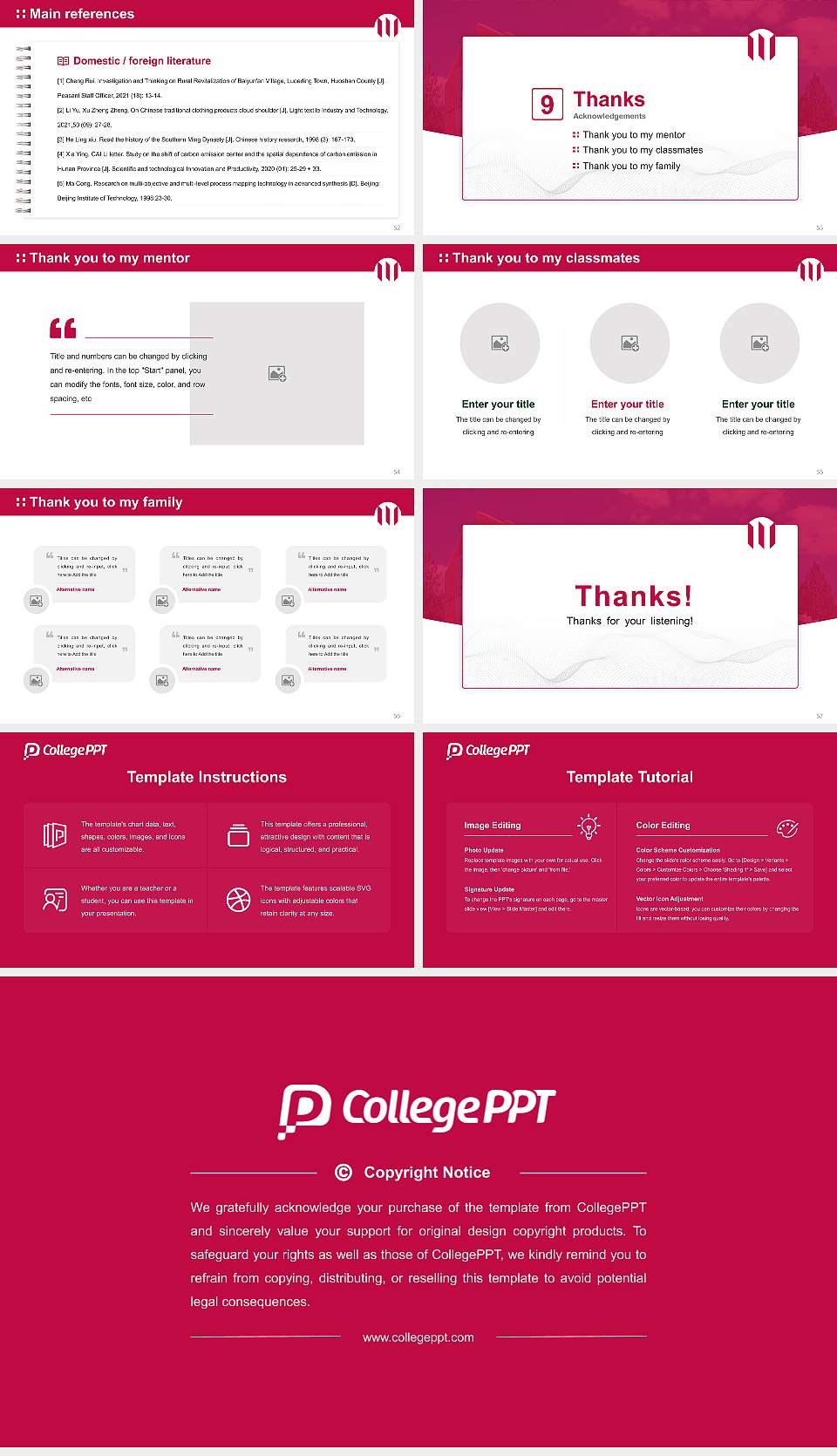 Whitworth University Graduation Thesis Defense PPT Template16:9 ratio PPT effect preview image7