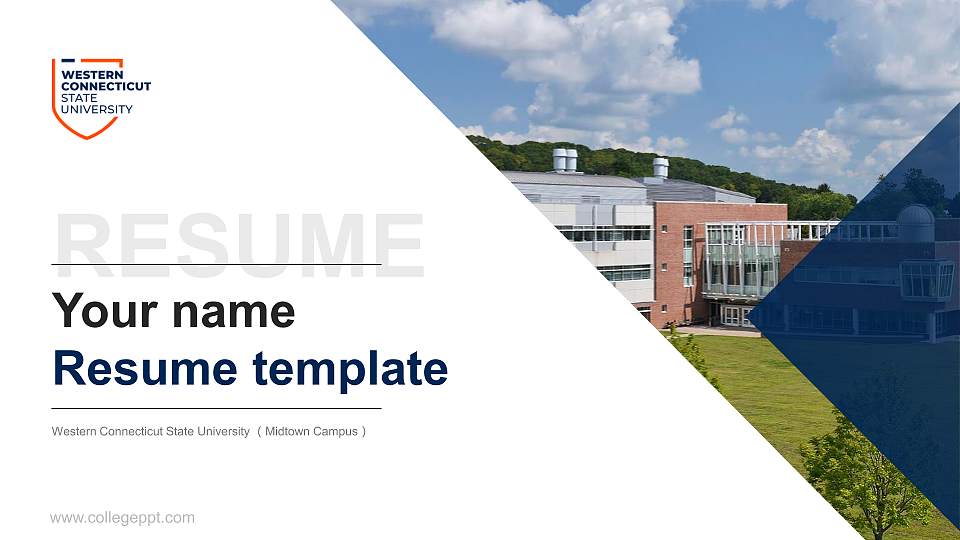 Western Connecticut State University （Midtown Campus） Resume PPT Template16:9 ratio PPT effect preview image