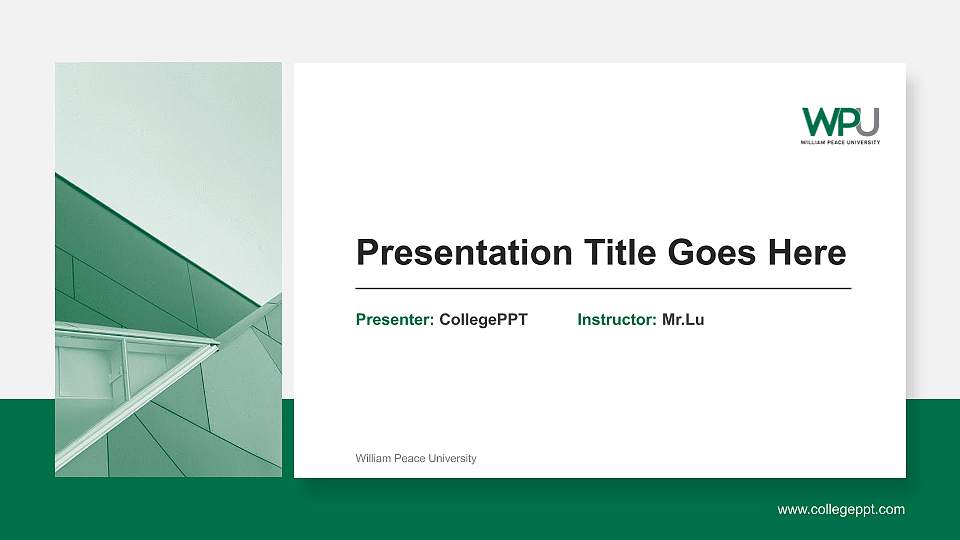 William Peace University General Purpose PPT Template16:9 ratio PPT effect preview image