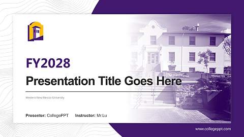 Western New Mexico University Academic Presentation/Research Findings Report PPT Template