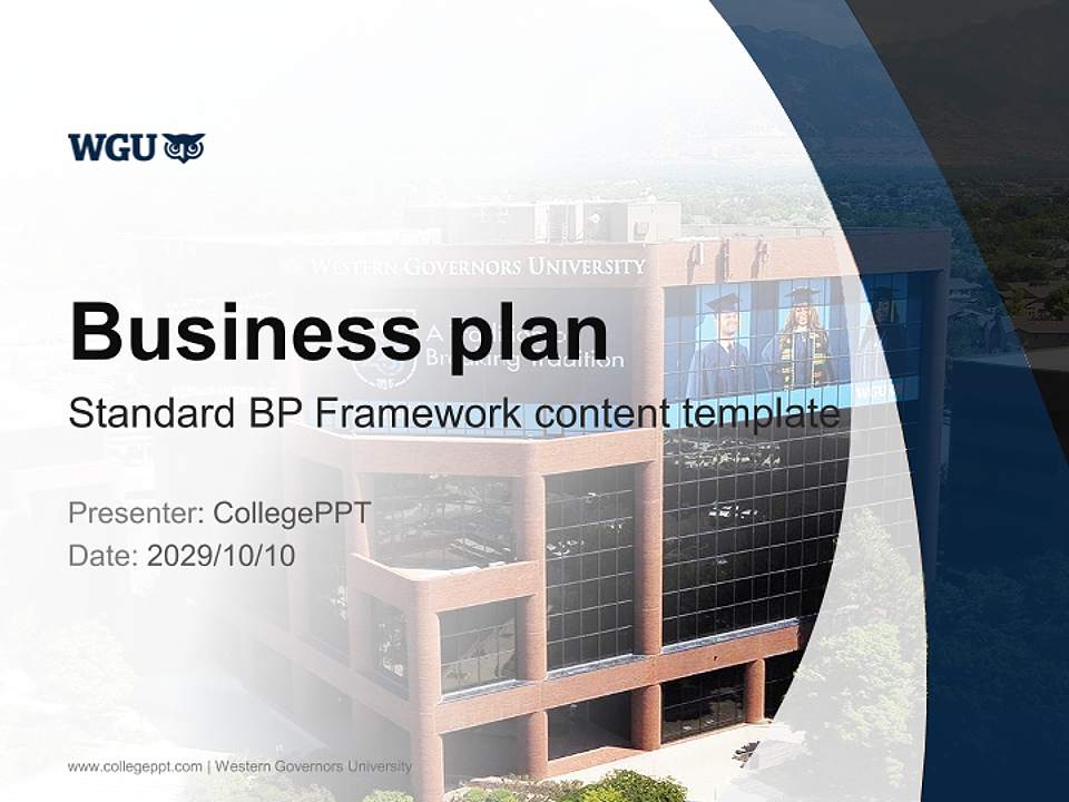 Western Governors University Competition/Entrepreneurship Contest PPT Template4:3 ratio PPT effect preview image9
